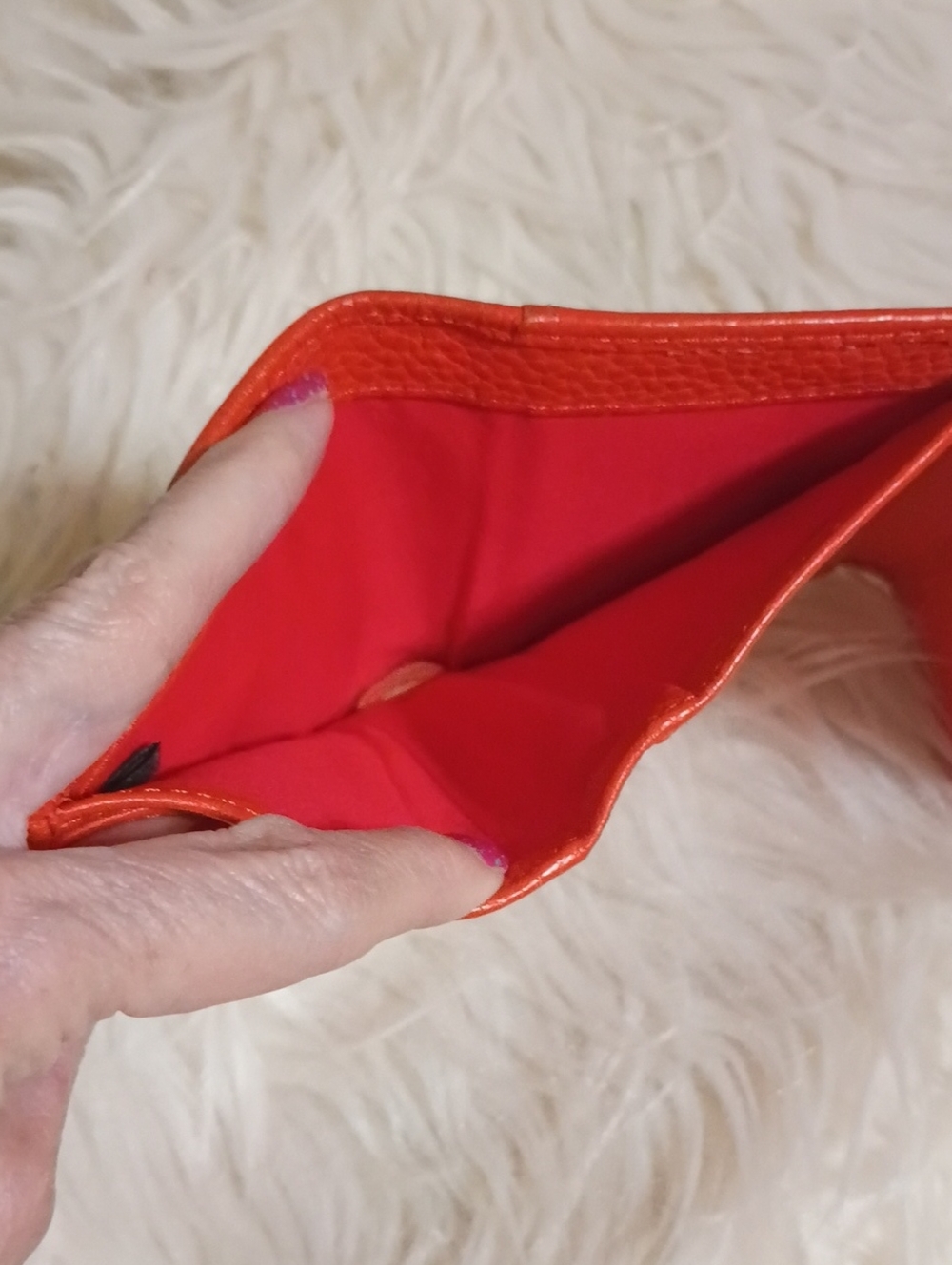 Dooney & Bourke Orange Pebbled Leather Compact Wallet - Picture 9 of 13